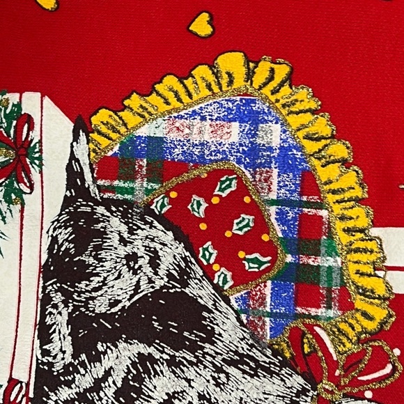 Vintage Holiday Time Dogs Ugly Christmas Sweater Xmas 1990s Red Sweatshirt - Picture 5 of 6